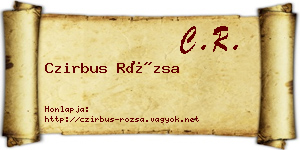 Czirbus Rózsa névjegykártya