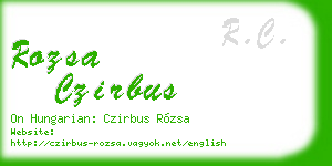 rozsa czirbus business card