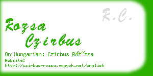 rozsa czirbus business card